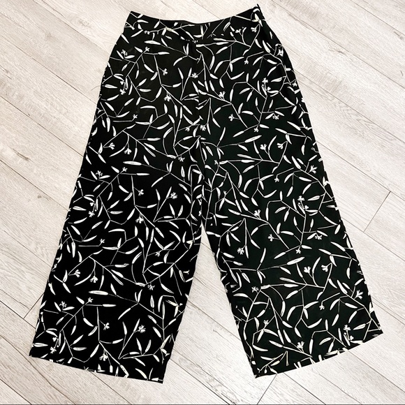 MNG Mango Suit Printed Pants Culotte Abstract Wheat - Picture 1 of 6